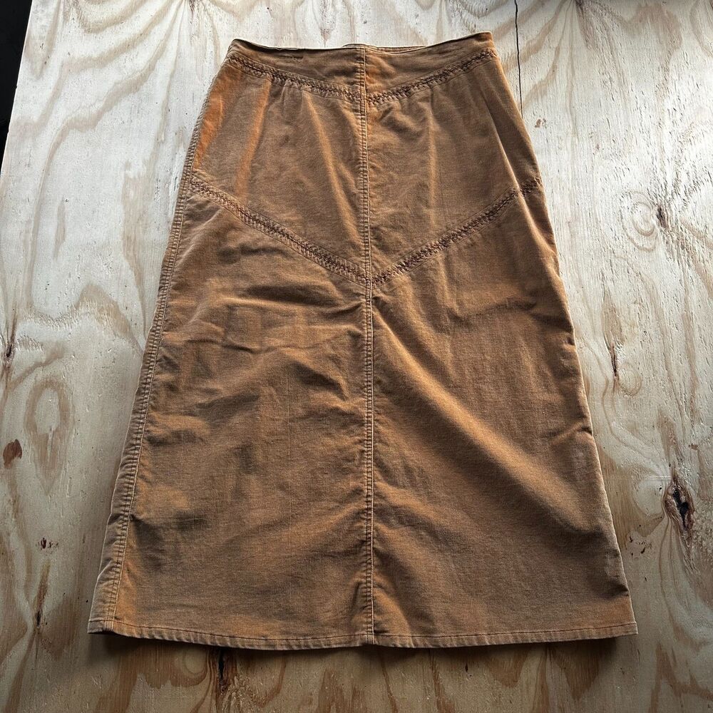 St. John's Bay Tan Corduroy Slit Maxi Skirt - 16
